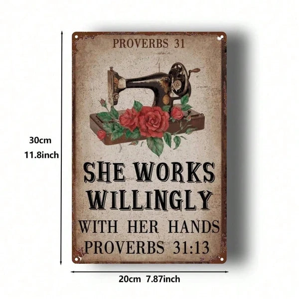 Metal Tin Sign Wall Decoration - 20 cm x 20 cm