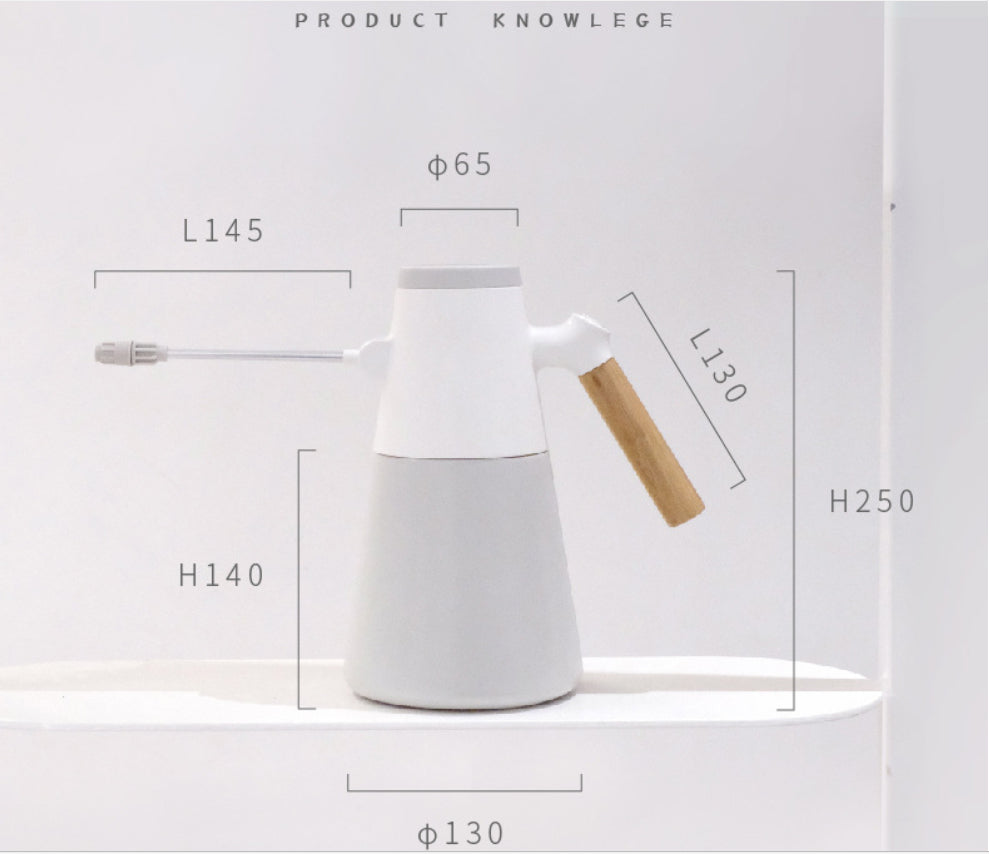 Electric Garden Spray Bottle Watering Can 1.4L High-Pressure Waterer White