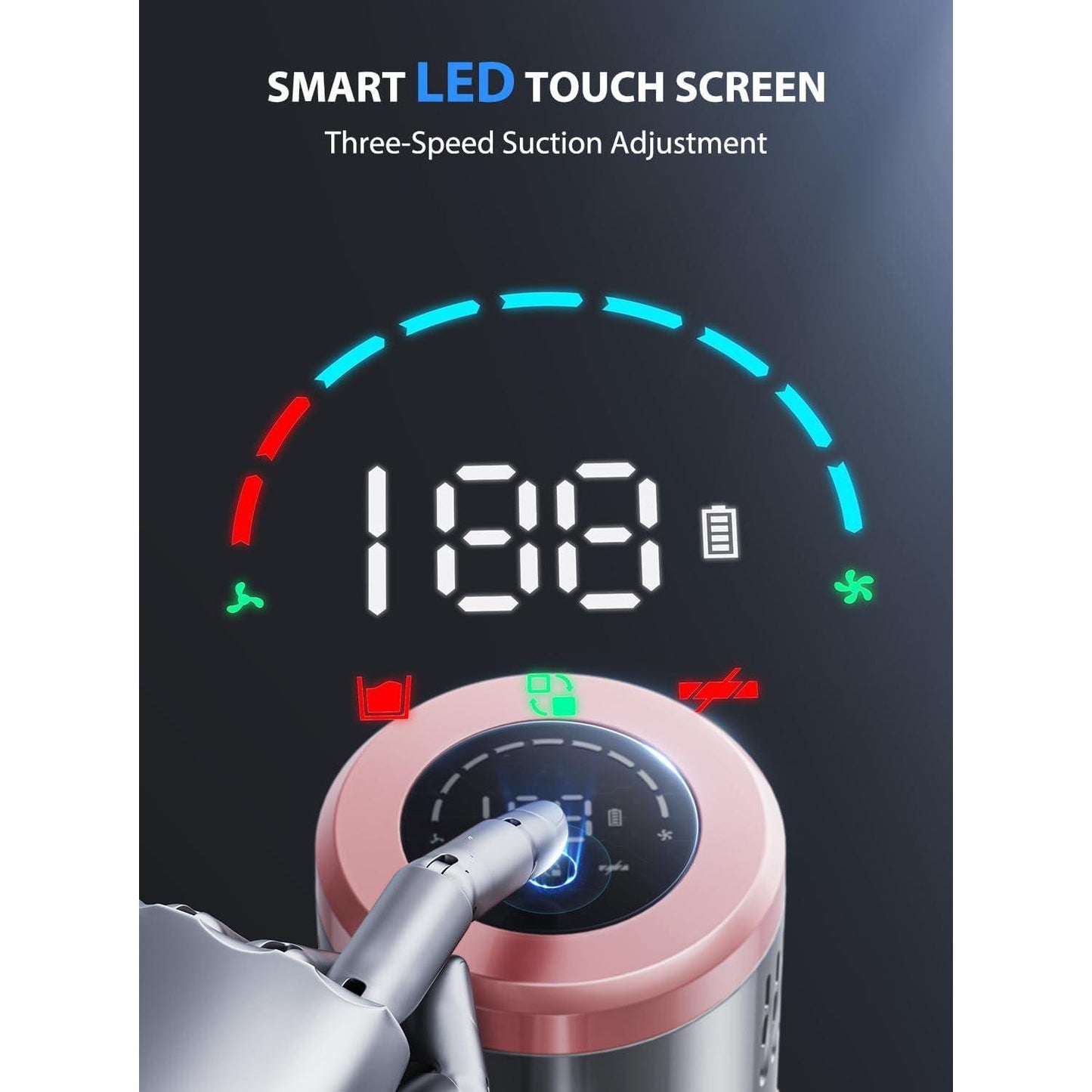 Wireless Handheld Pet Hair Vacuum Cleaner with Strong 45KPa Suction and Touch Display
