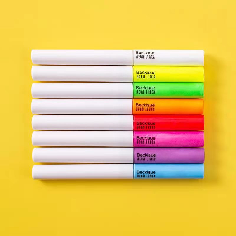 Fluorescent Liquid Eyeliner Set - 8 Colors, Waterproof & Sweat Proof