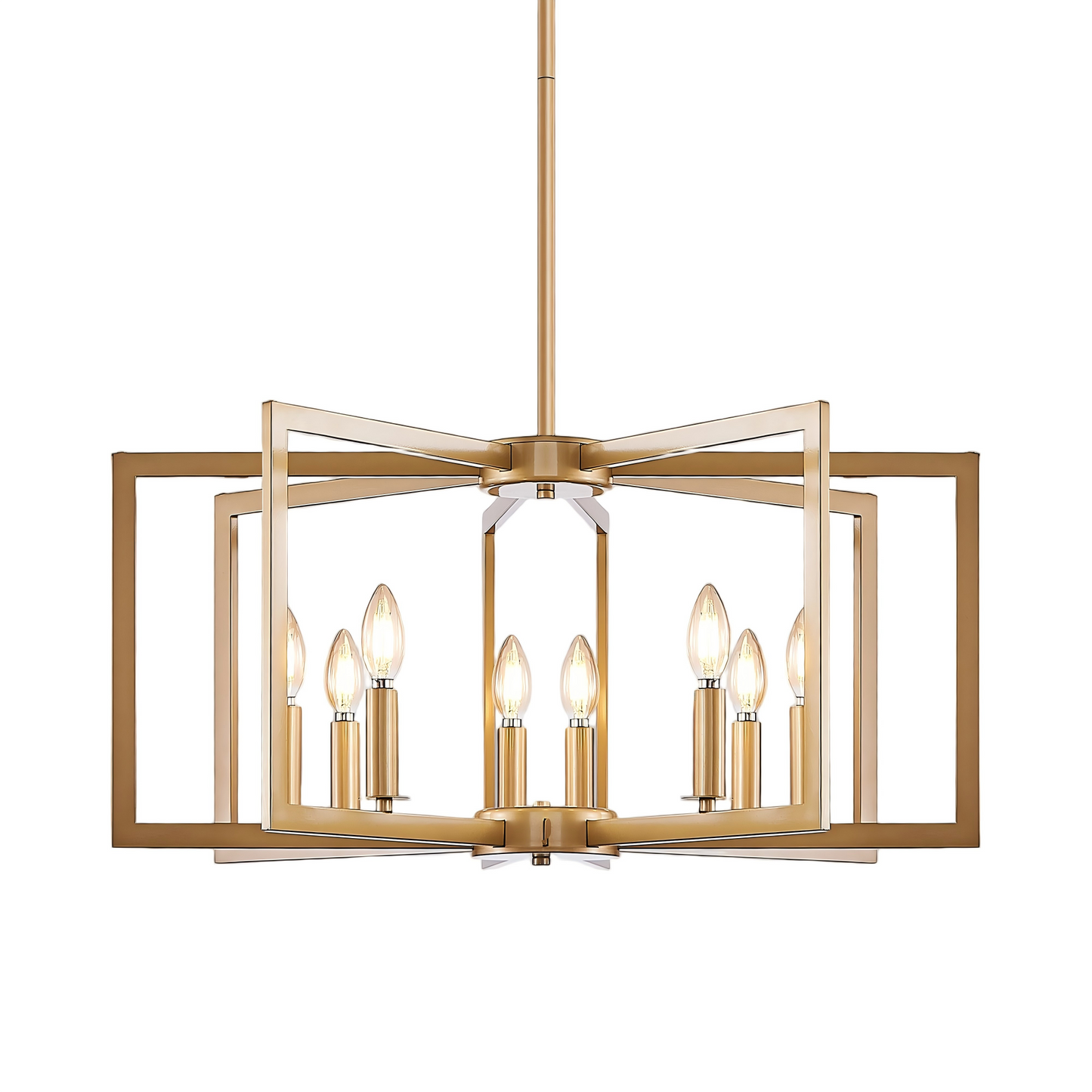 8-Light Modern Geometric Chandelier - Metal Pendant Light