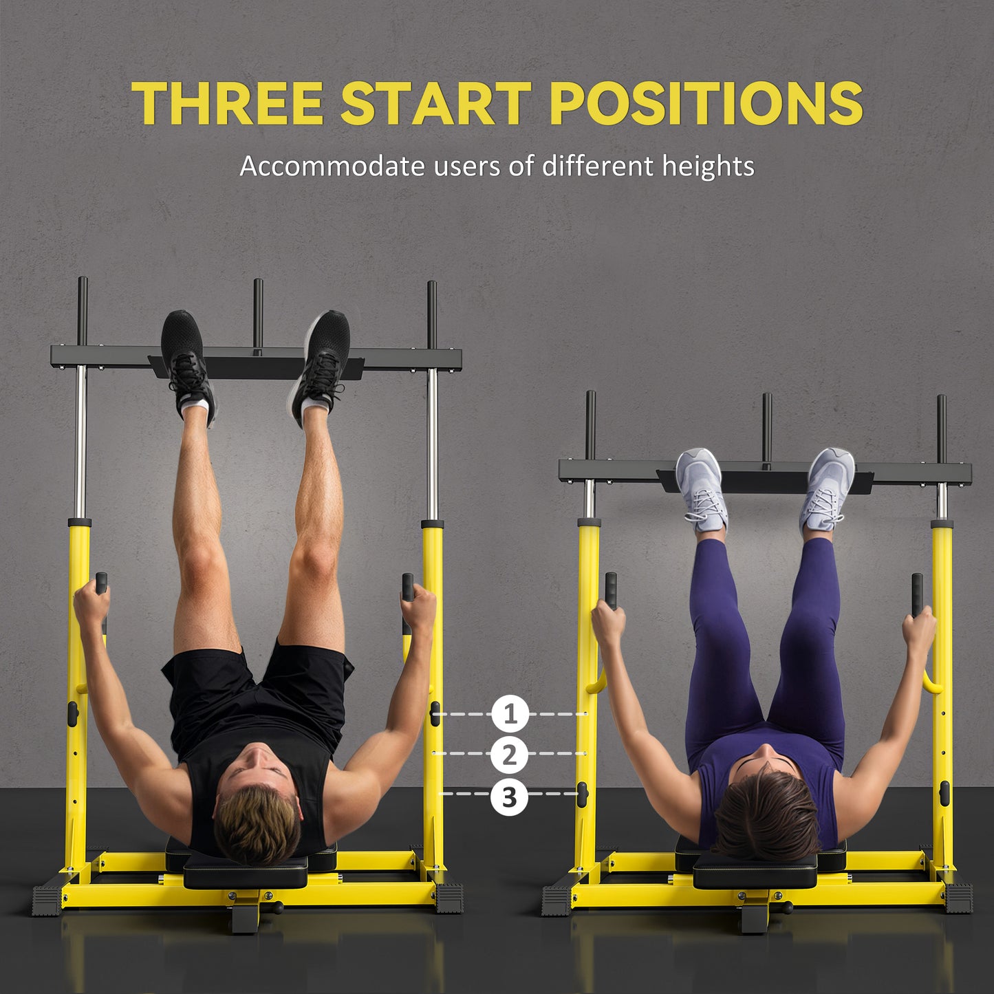 Adjustable Vertical Leg Press Machine for Home Gym - Yellow