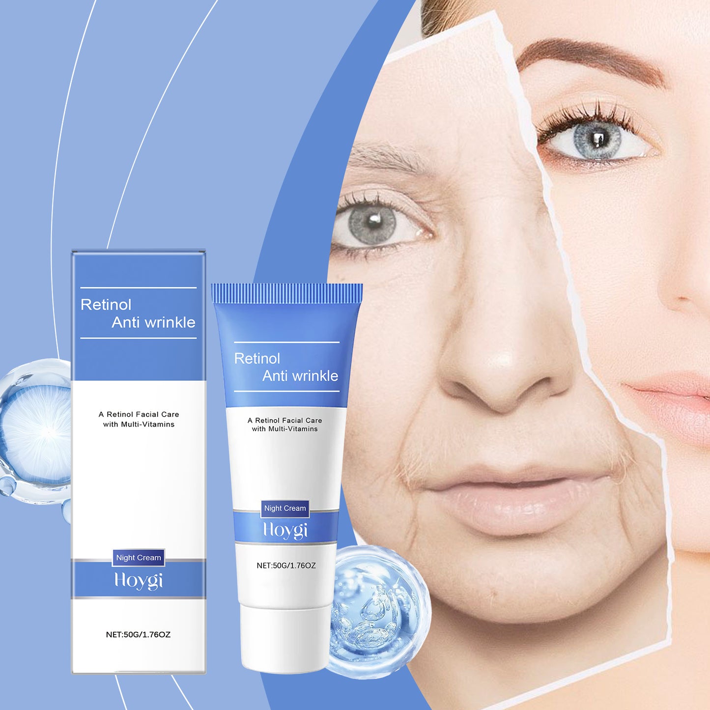 Retinol & Vitamin C Night Cream - Hydrating Anti-Aging Facial Moisturizer