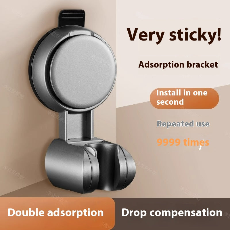 Suction Cup Shower Bracket Fixed Bathroom Mount - Gun Gray, Silver, Black, White