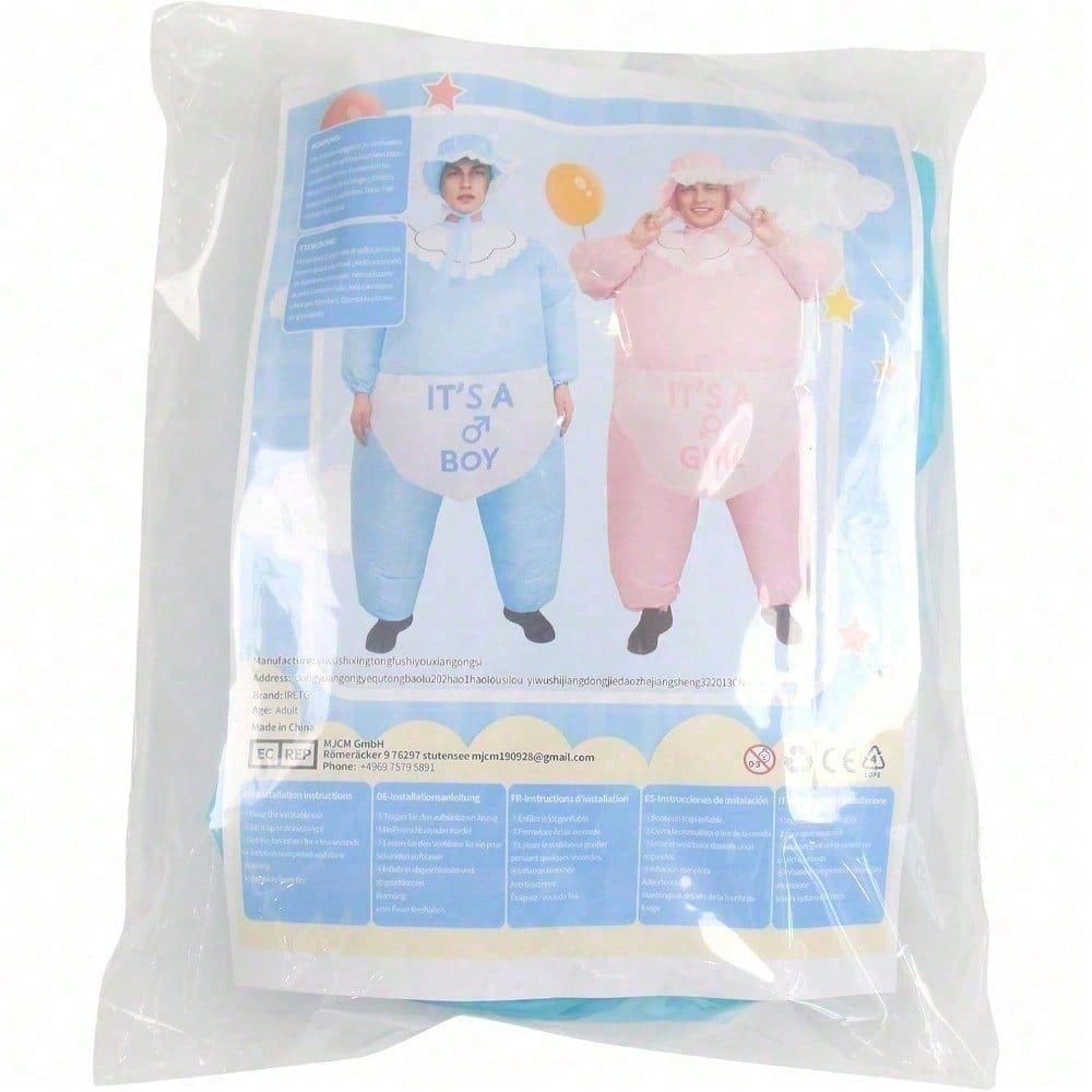 Inflatable Baby Costume - Unisex Fun for Gender Reveal Parties
