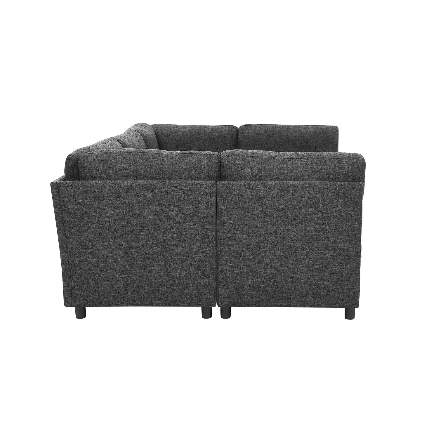 Modular Corner Sofa - Freely Configurable Dark Gray Sectional