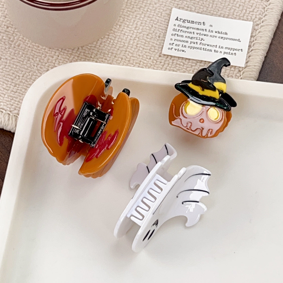 Funny Halloween Pumpkin Acetate Hairpin