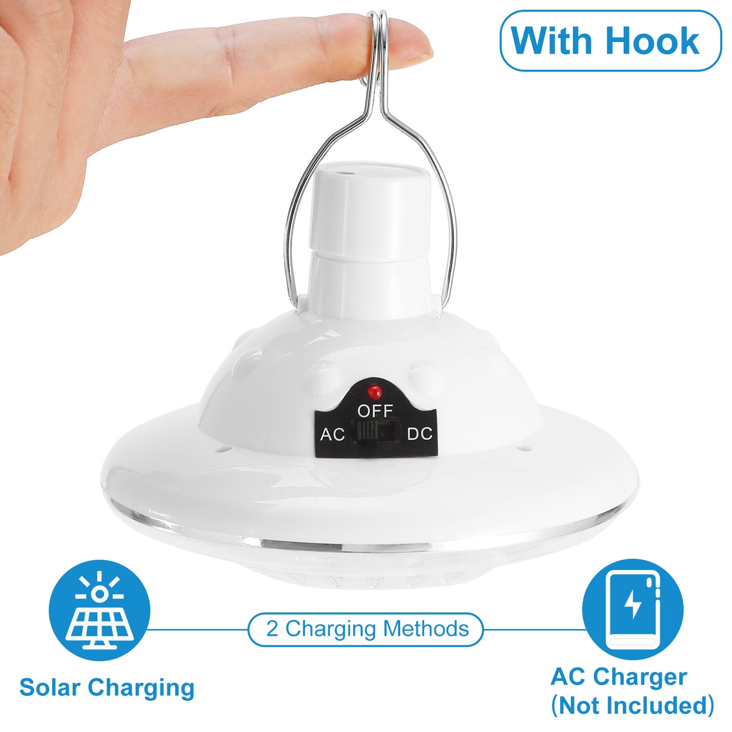 Solar Camping Lantern with Remote - Waterproof 3 Light Modes, Rechargeable Battery