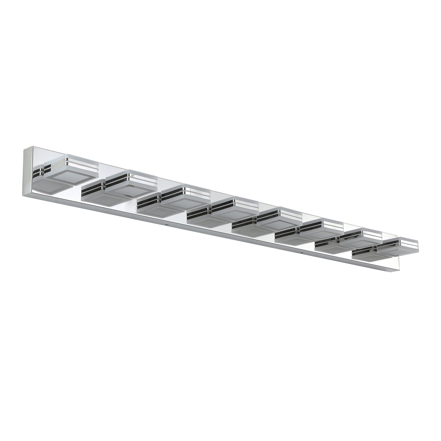 Modern Chrome 8-Light LED Wall Mount Vanity Light Fixture