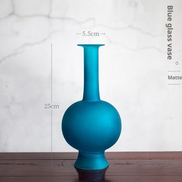 Chinese-Style Transparent Glass Flower Vase - Handmade Home Decor