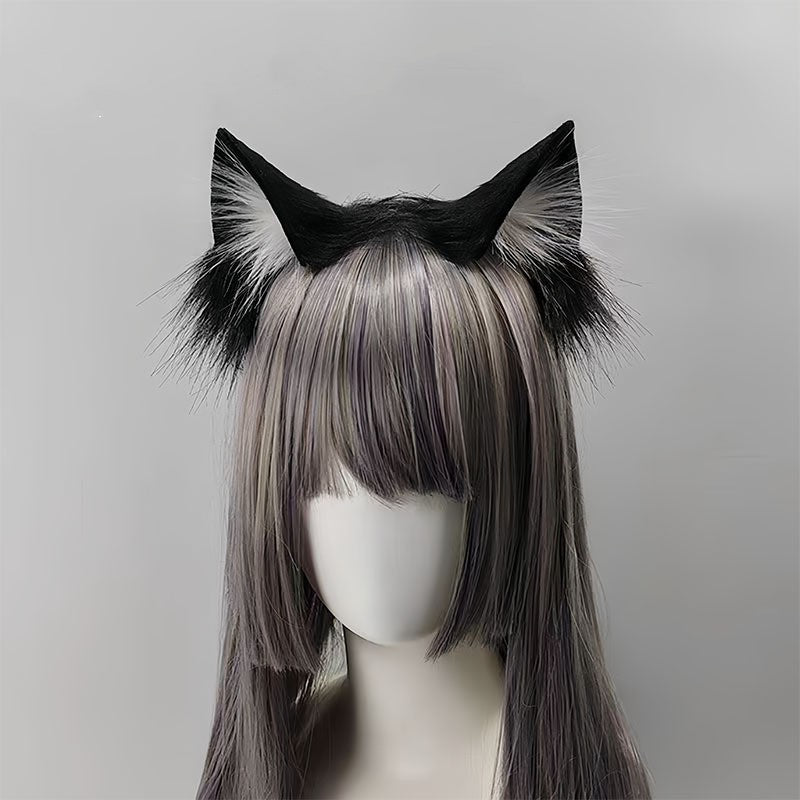 Black Cat Ears Plush Headband