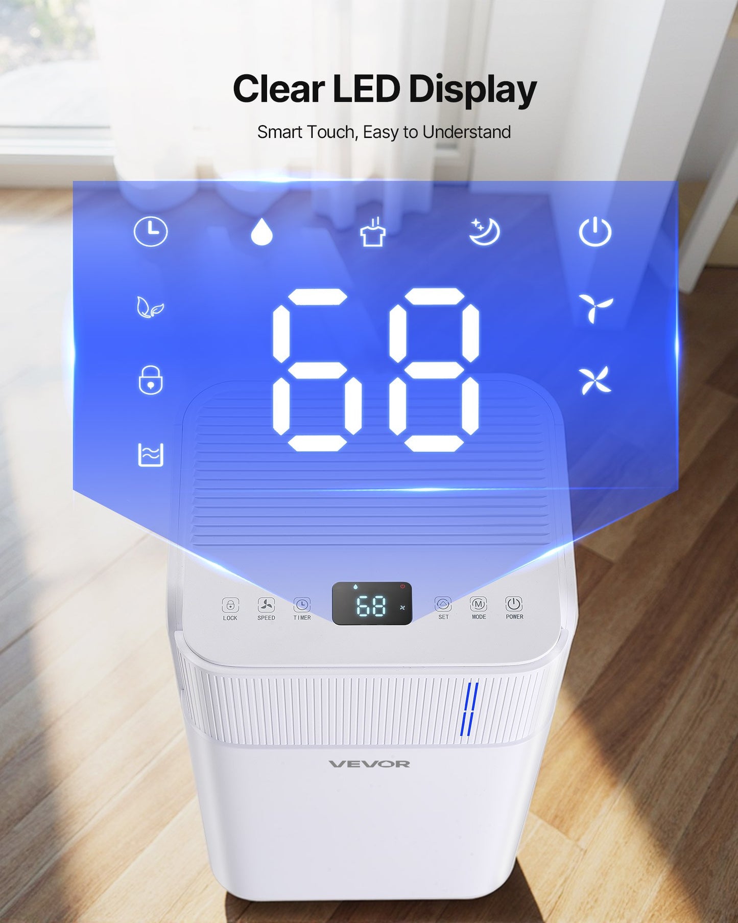 30 Pints Dehumidifier - Smart Humidity Control, Low Noise