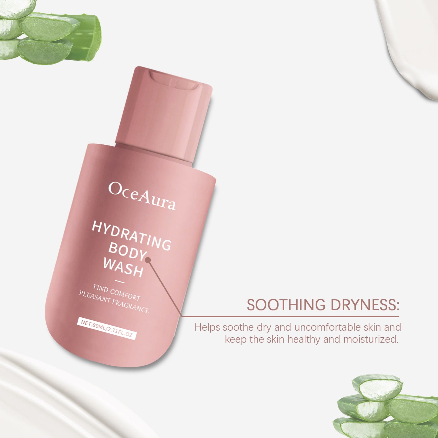 Soothing Moisturizing Body Wash - Gentle Hydrating Shower Gel with Niacinamide