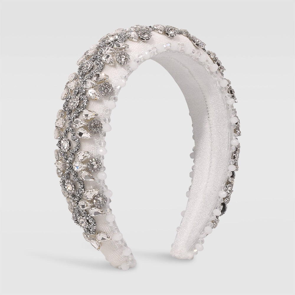 Baroque Diamond-Studded Sponge Headband