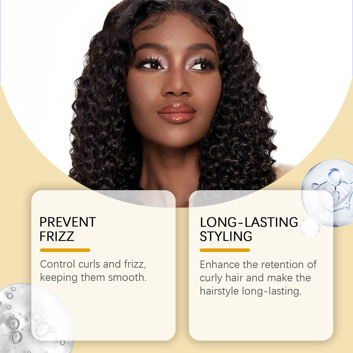 Mild Ingredients Curly Hair Styling Care Shaping Nourishing Natural