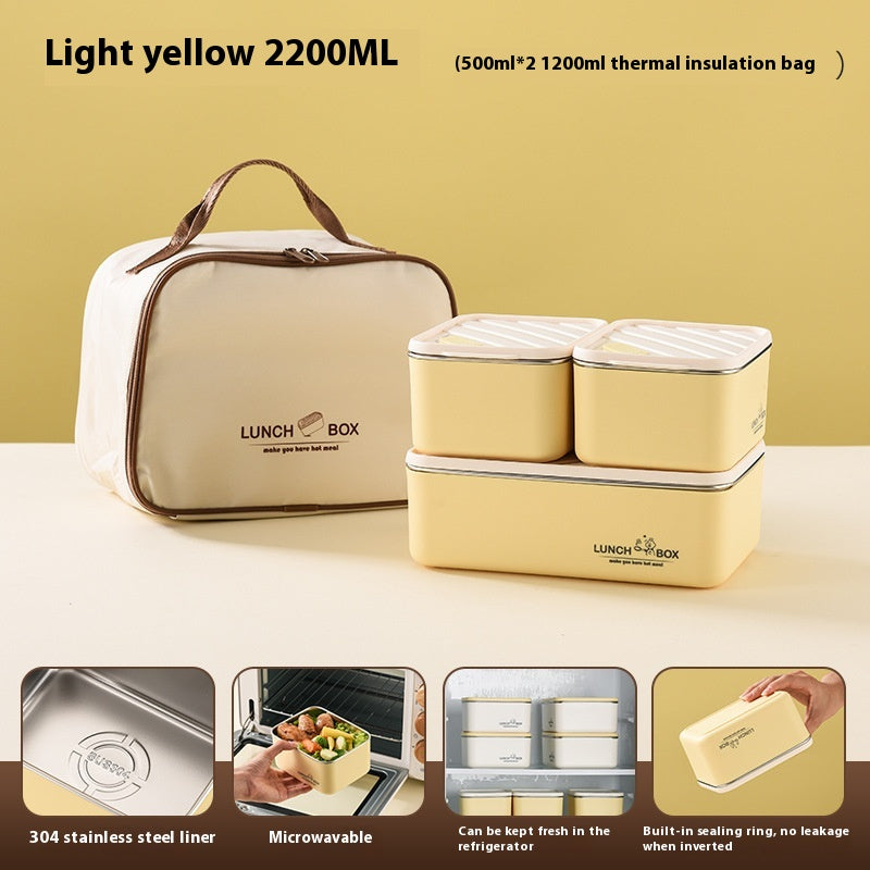 Stainless Steel Bento Lunch Box Set with Cover and Anti-Scald Feature