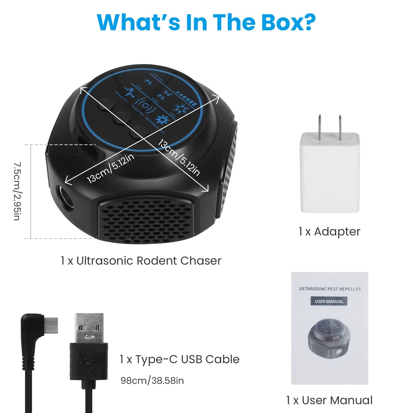 Ultrasonic Rodent Repeller with Strobe Lights - Indoor Pest Control
