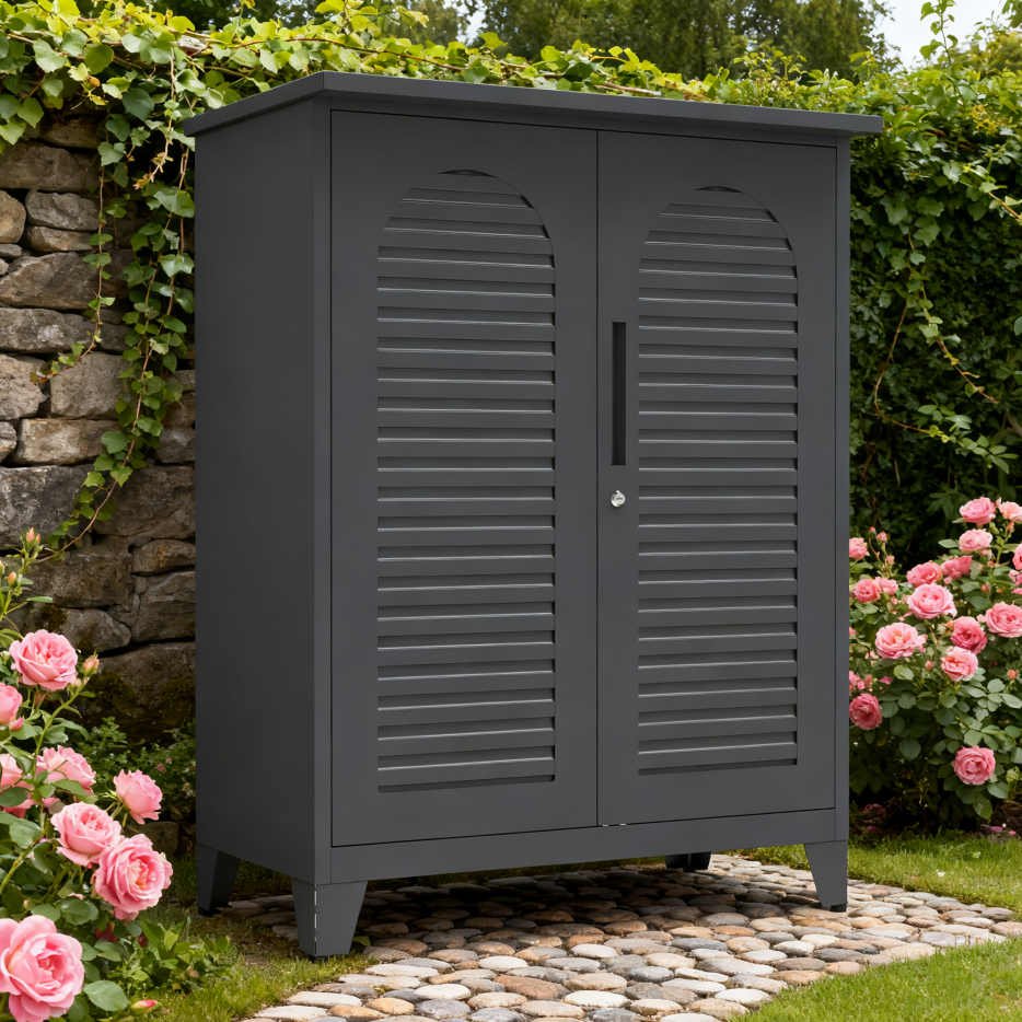 47'' Tall Metal Tool Storage Cabinet - Slate Finish