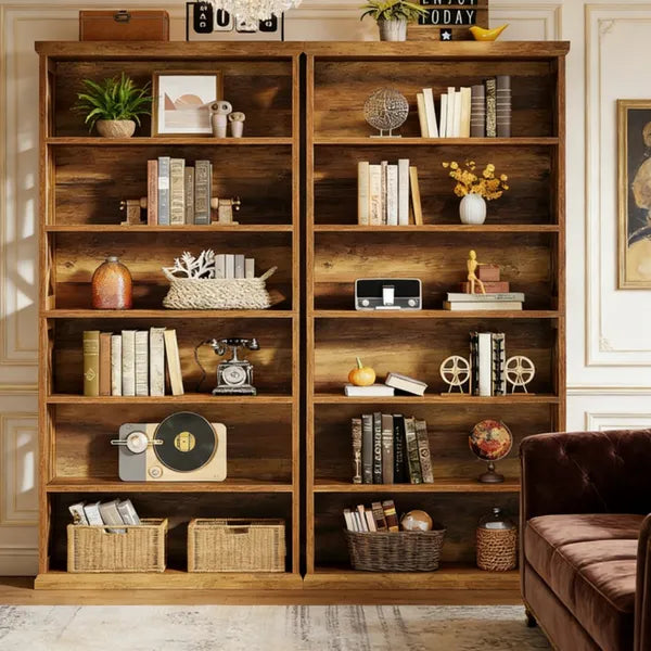 Tall Bookshelf with Stylish Design & Generous Storage - 31.5" L