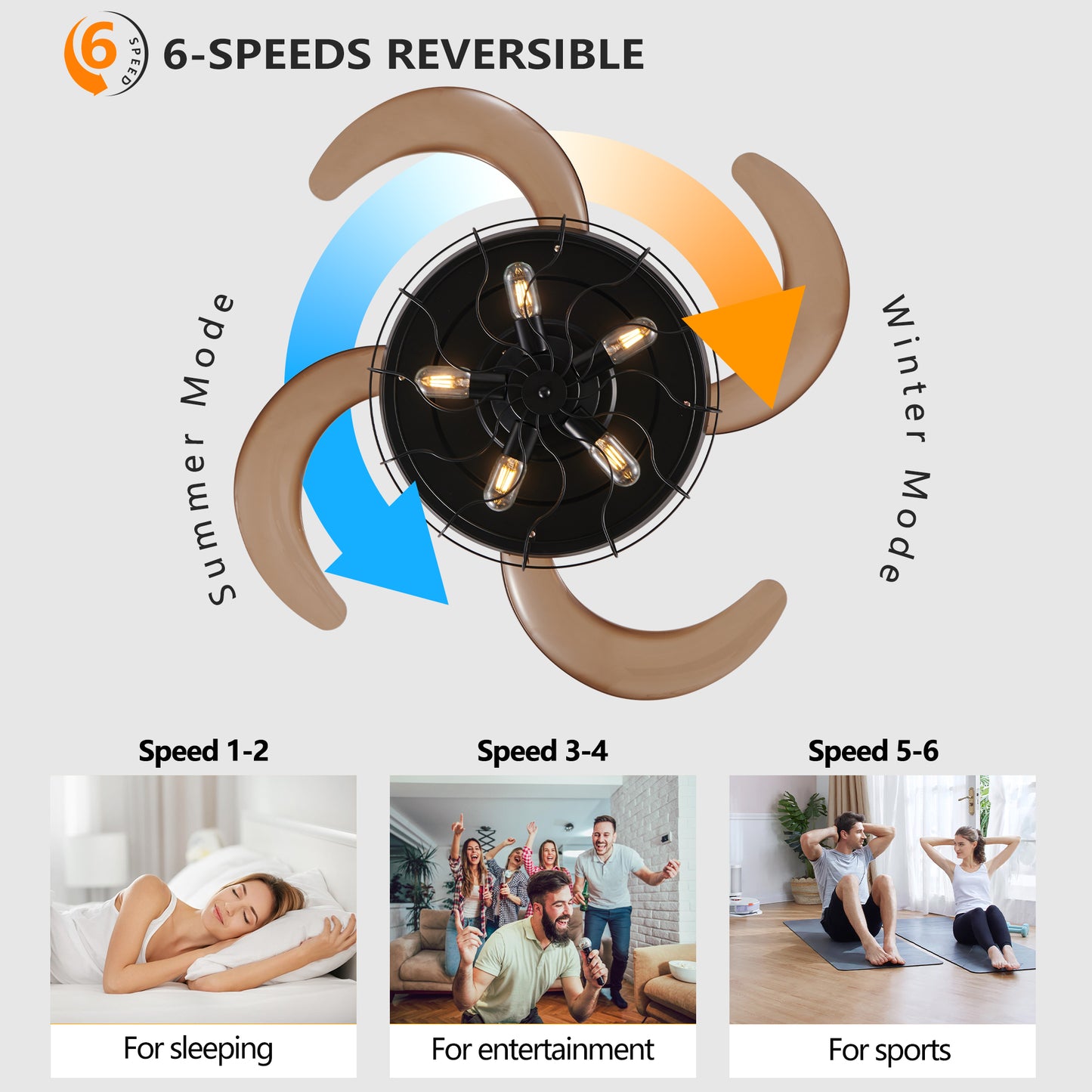 Black Remote Control Ceiling Fan - Industrial 4-Blade Design