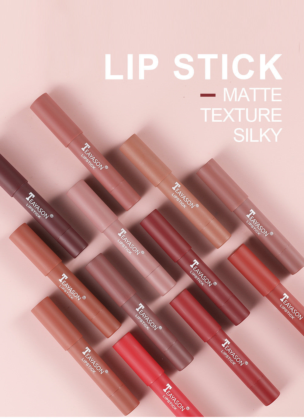 Makeup Lipstick Set 3-Pack - Small Slim Crayons for Lip Color