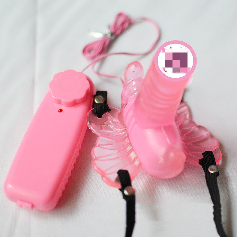 Adult Sex Toy Butterfly Simulation Flirting Belt Pink - Discreet Wearable Gadget