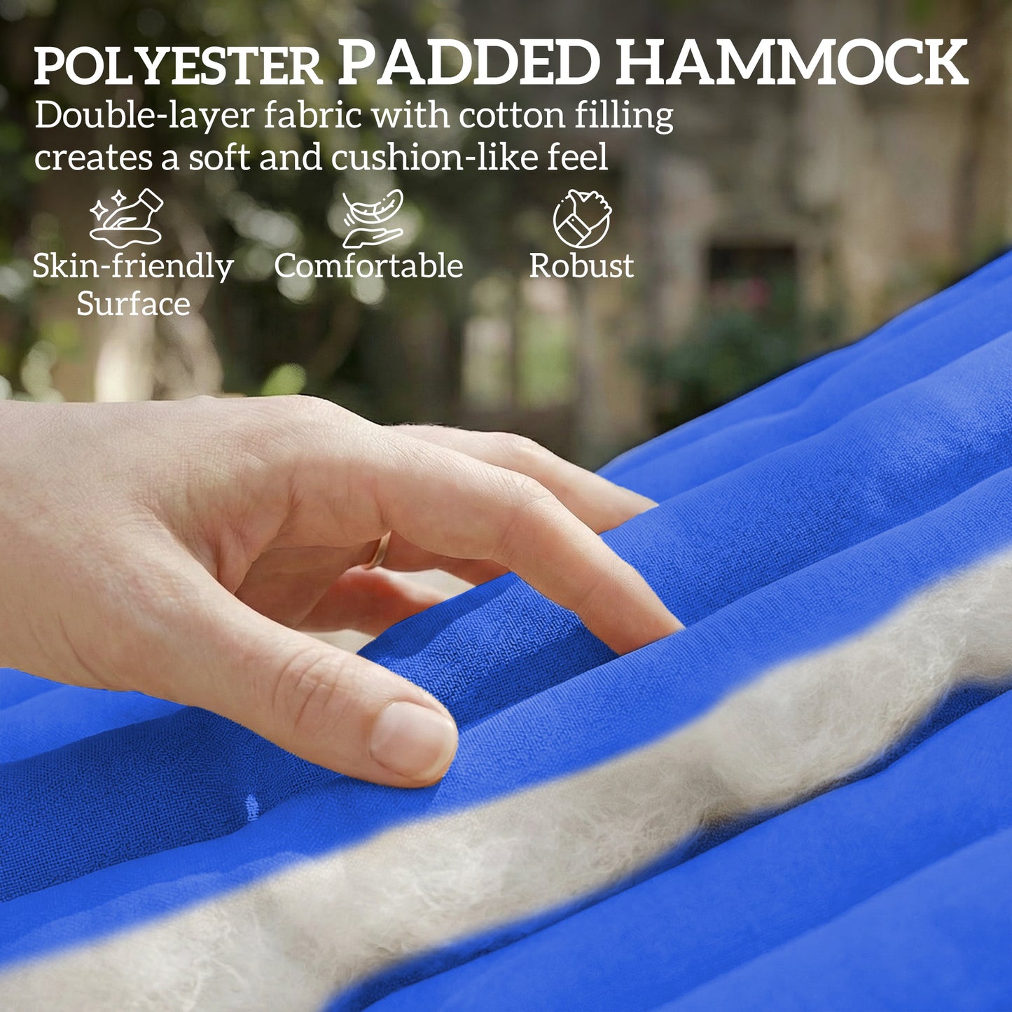Double Hammock for 2 with Pillow & Pad - Navy Blue, 440 lbs Capacity