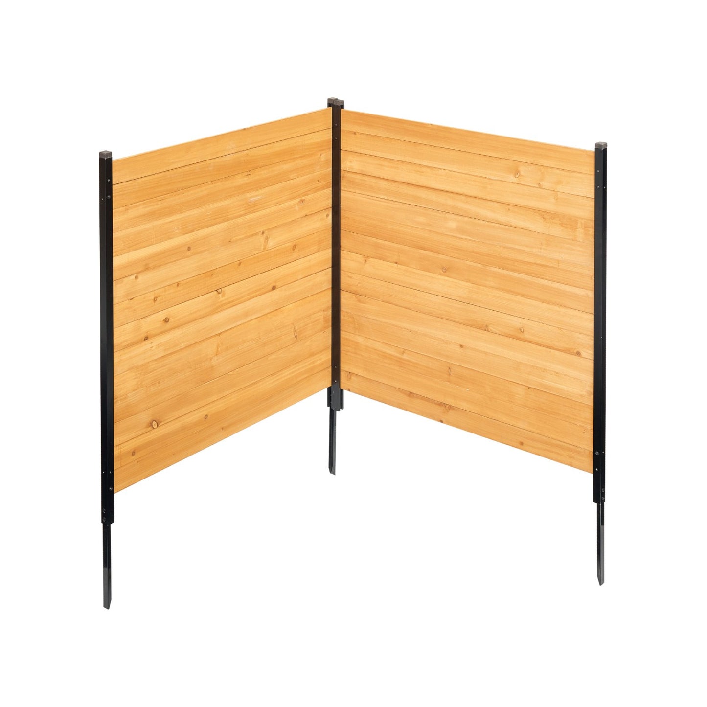 Wooden Privacy Fence 2 Panels - Natural Solid Wood Garden & Air Conditioner Cover 38' W x 42' L