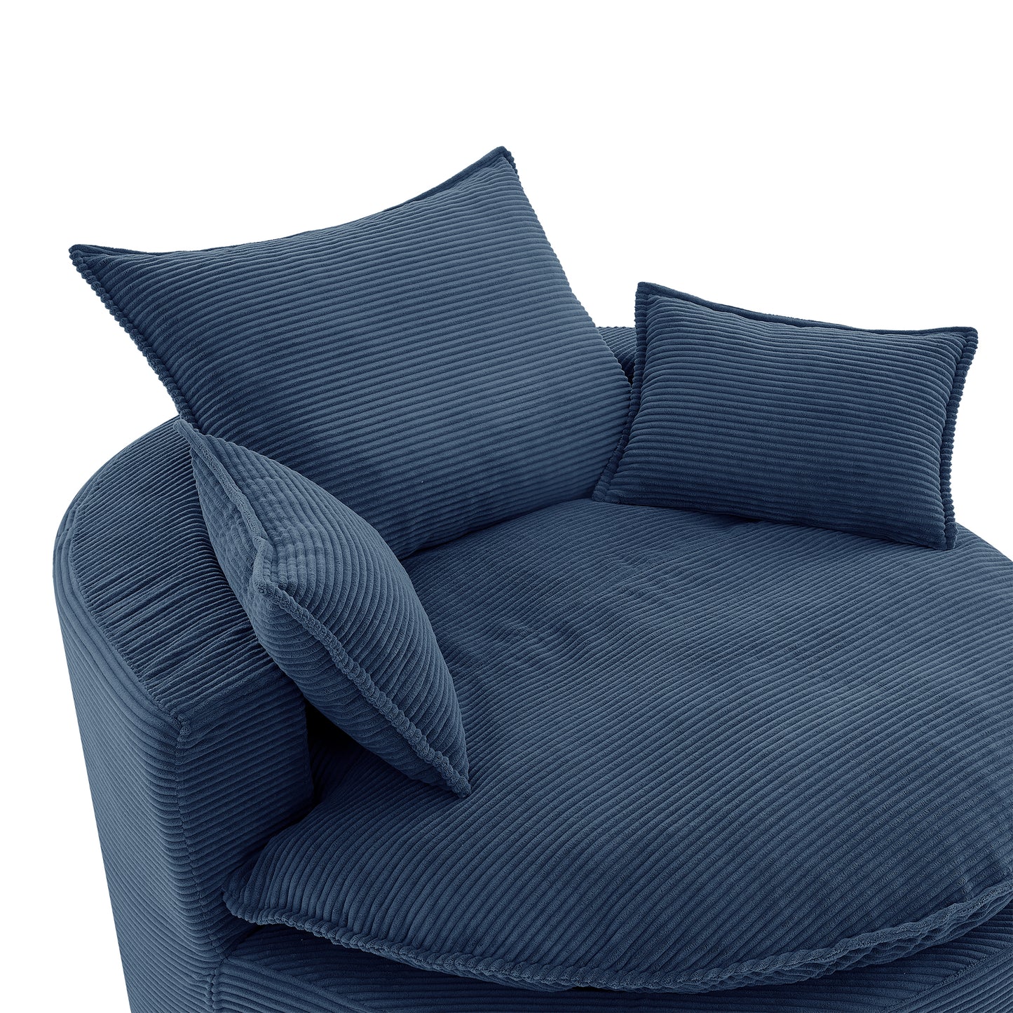 360° Swivel Accent Chair with Dual-Layer Cushion - Blue