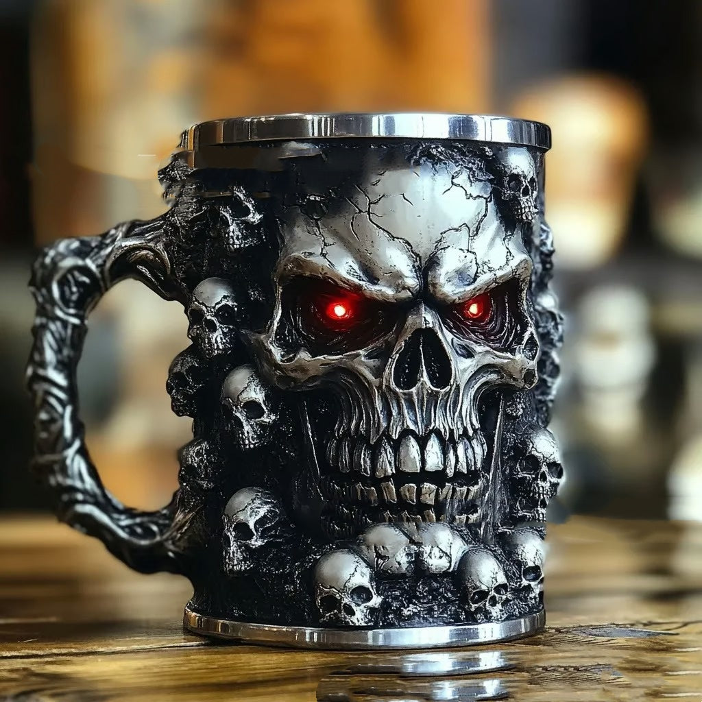 Dark Skeleton Mug - Unique Human Skull Coffee Cup for Home & Kitchen