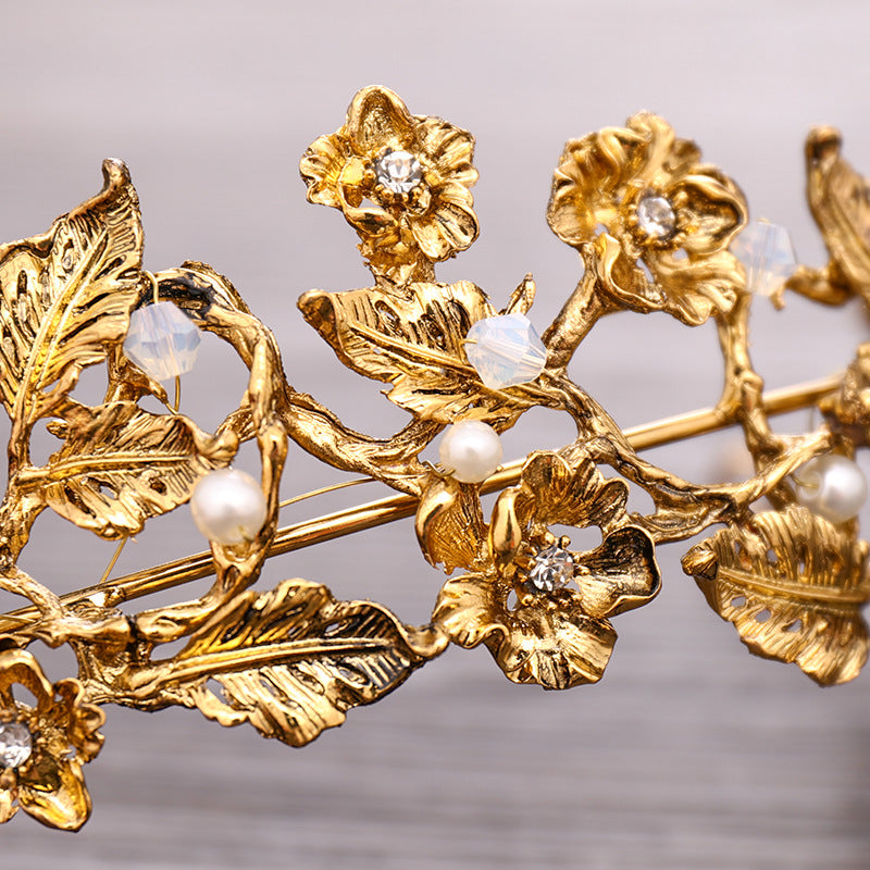 Diamond-Shaped Flower Crown Tiara for Weddings & Celebrations - Patina