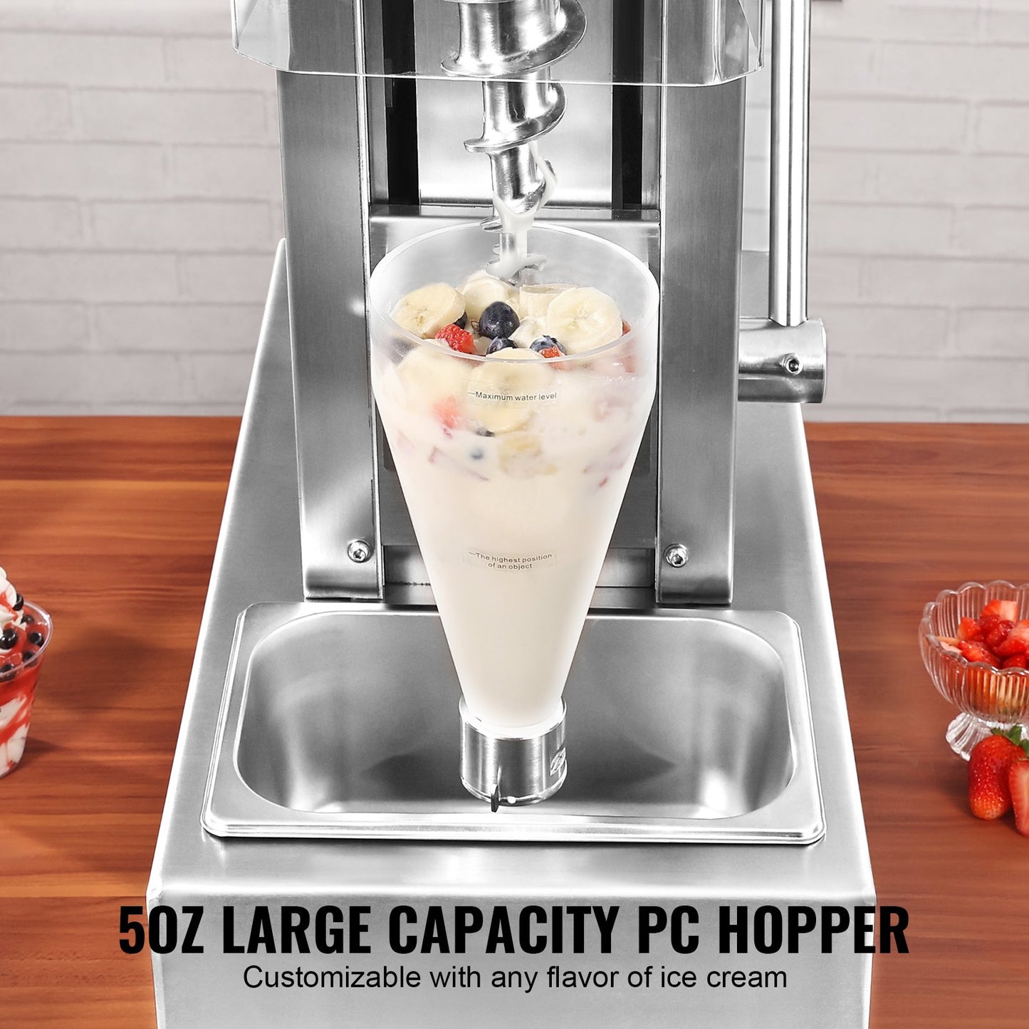 750W Stainless Steel Ice Cream Blender with Large Capacity & Easy Cleaning