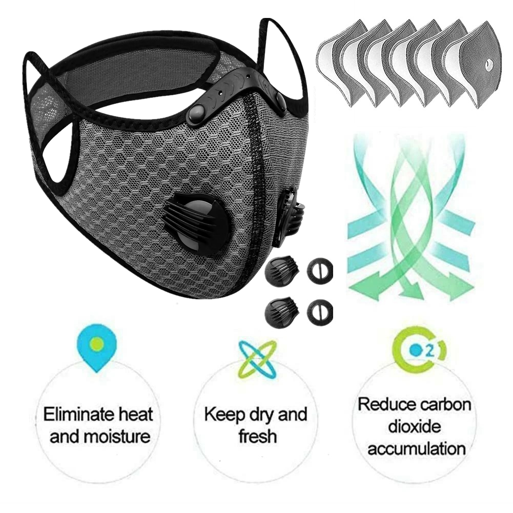 Washable Cycling Face Mask with Activated Carbon Filter and Dual Valves