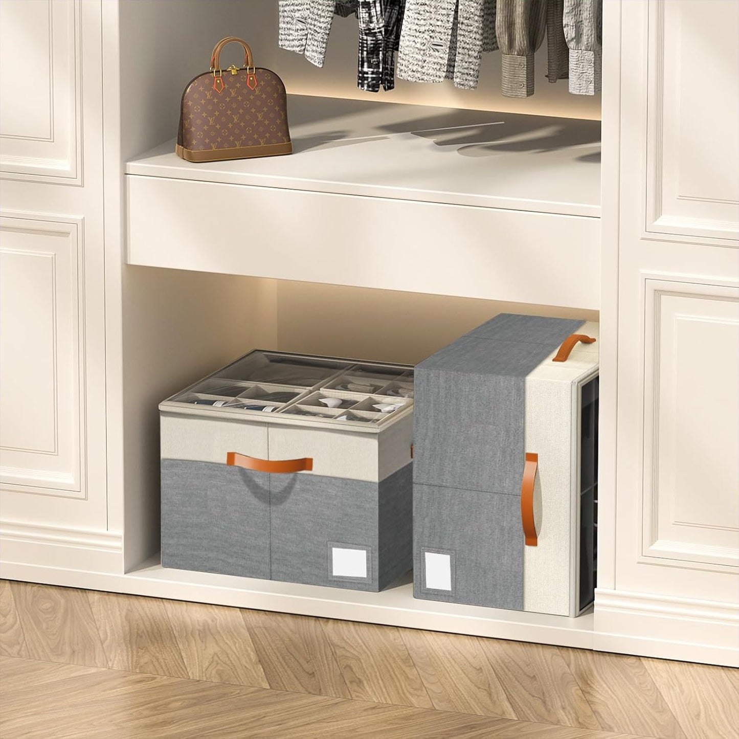 Foldable Transparent Shoe Storage Box with Multi-Functional Fabric Options