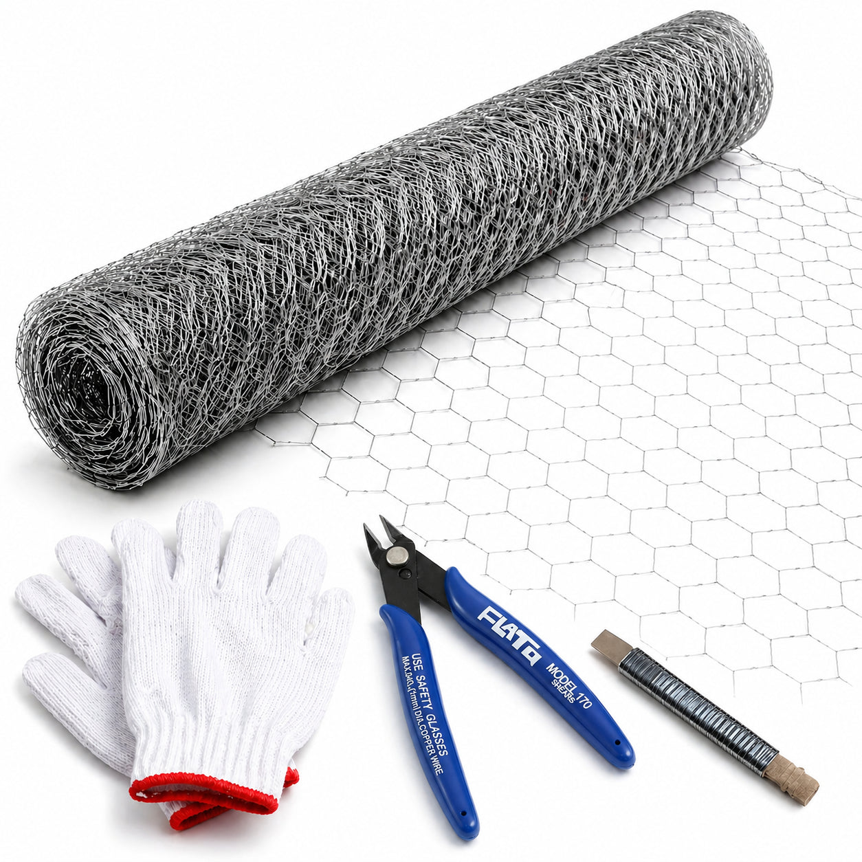 Silver Galvanized Metal Hexagonal Mesh, 21-gauge Wire, Rust-resistant