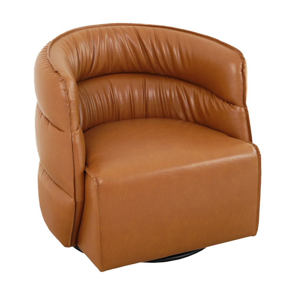 Walden Swivel Chair - Vegan Tan Leather