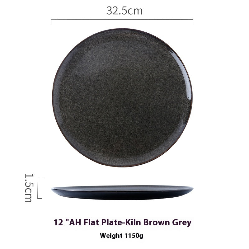 Ceramic Household Plate Set - 8.5 Inch Dinnerware for Kitchen and Dining