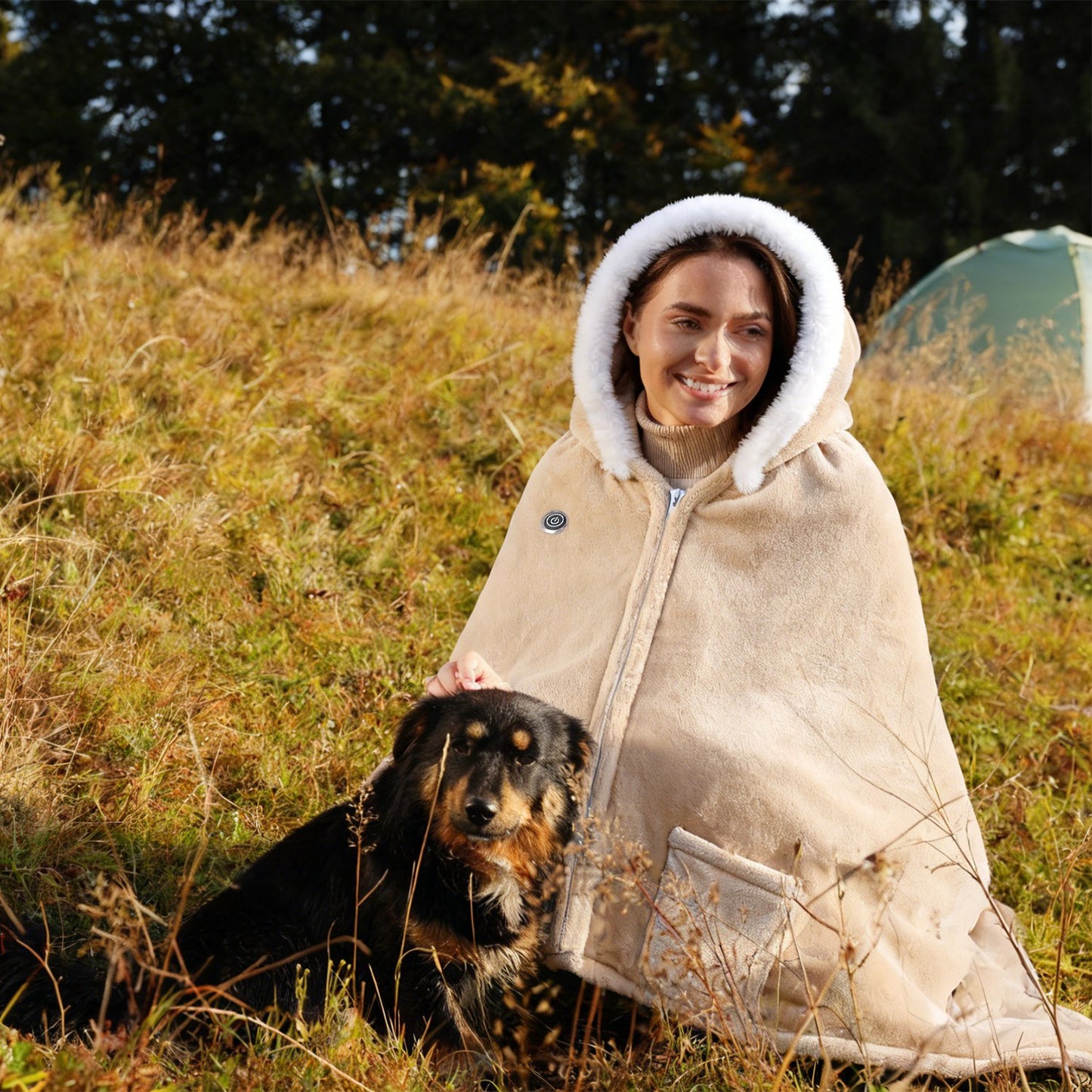 Portable Heated Throw Blanket with 20000mAh Power Bank for Women Men - Double Sided Flannel, 3 Heating Levels, Machine Washable