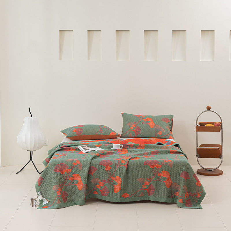 Cotton Three-Piece Gauze Cover Blanket Set - Light Luxury Bedding