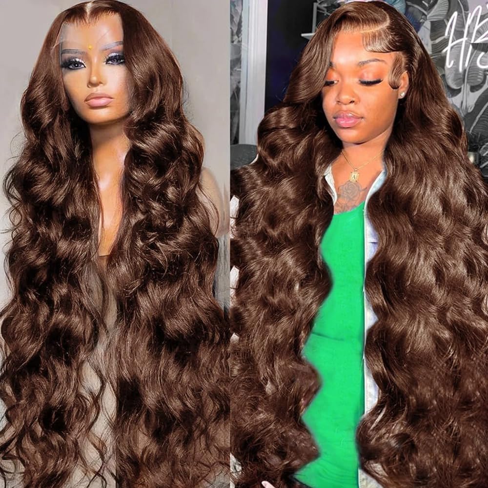 Chocolate Brown 13x4 Lace Front Wig - Human Hair Body Wave