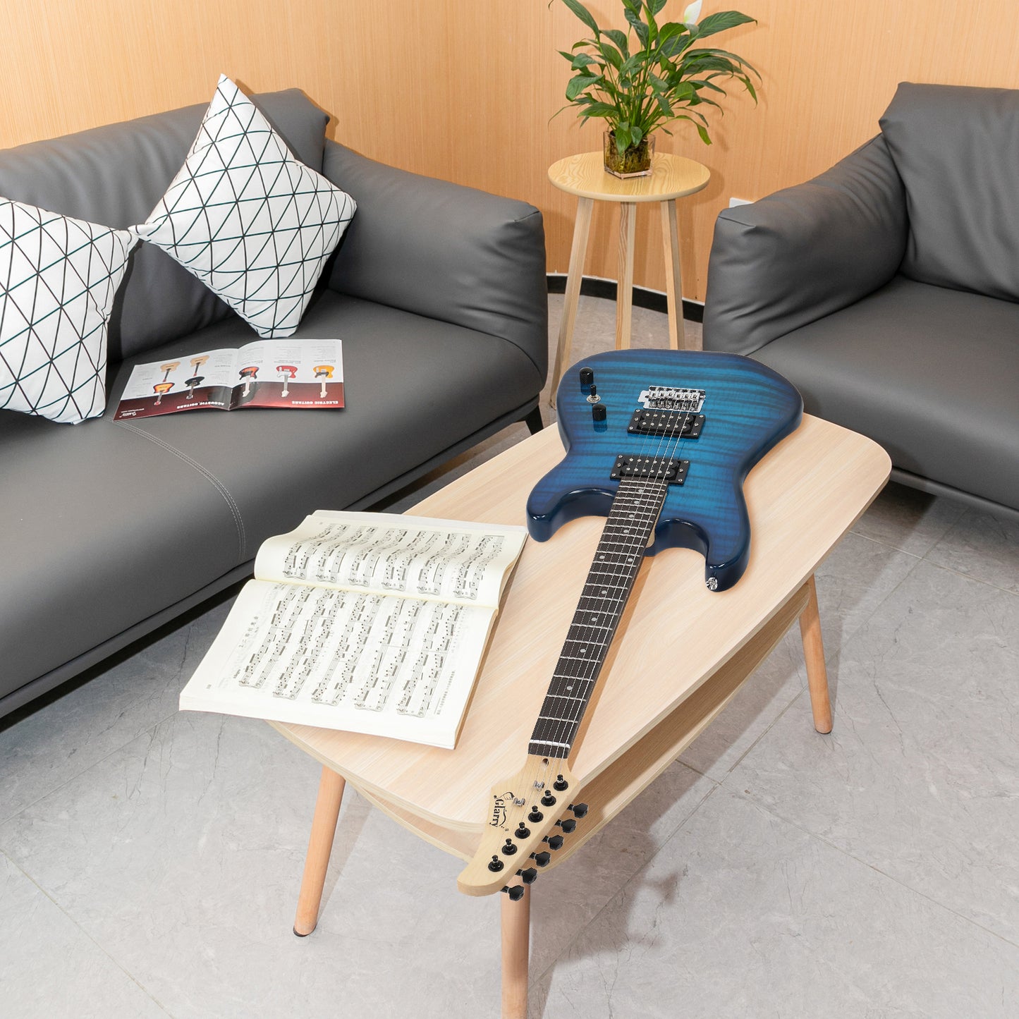 Electric Guitar Kit with Speaker - Blue