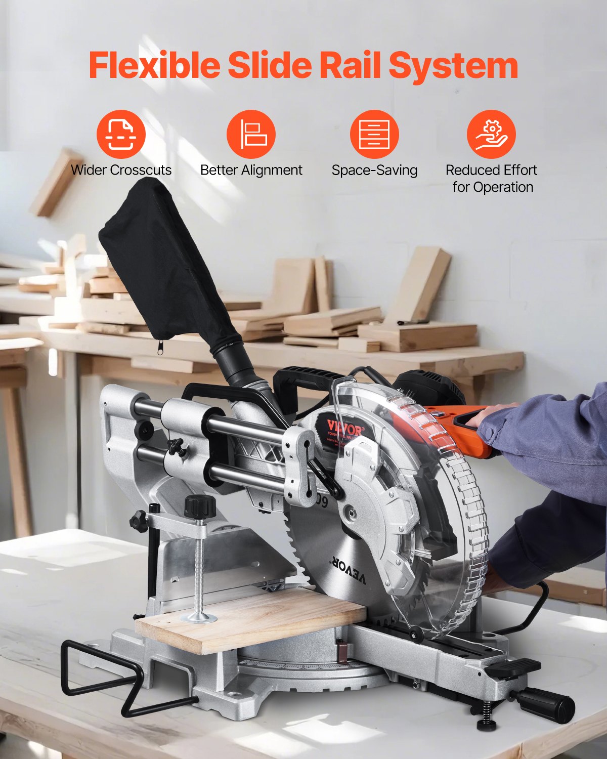 12-Inch Corded Double Bevel Miter Saw with 15 Amp Motor and Laser Guide