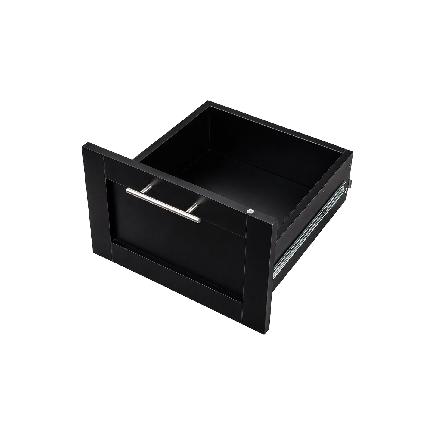 Tall Kitchen Storage Cabinet with 1 Door & 2 Drawers - Black