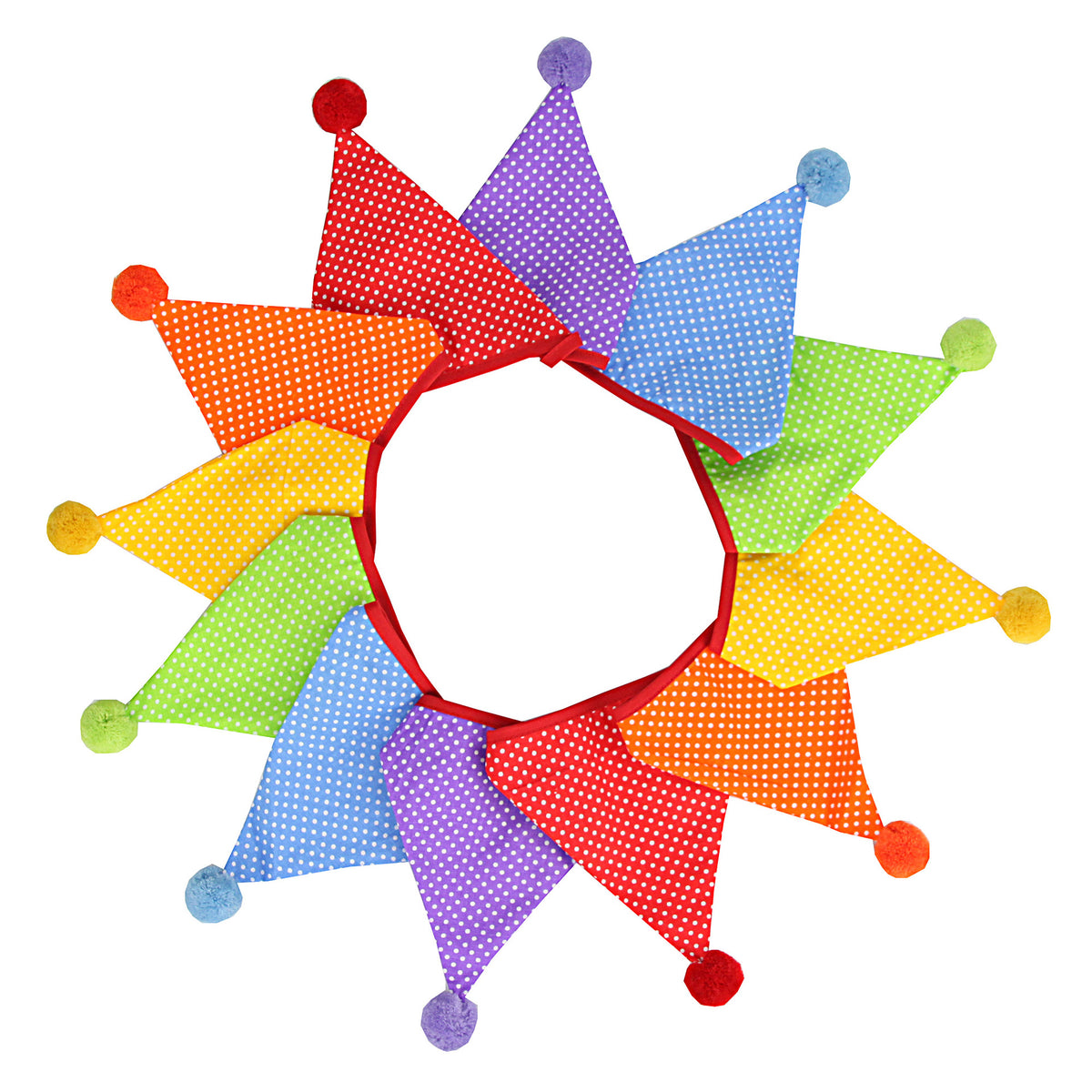Cotton Wool Ball Triangle Flags Set for Home & Party Decor - 3.2m Length