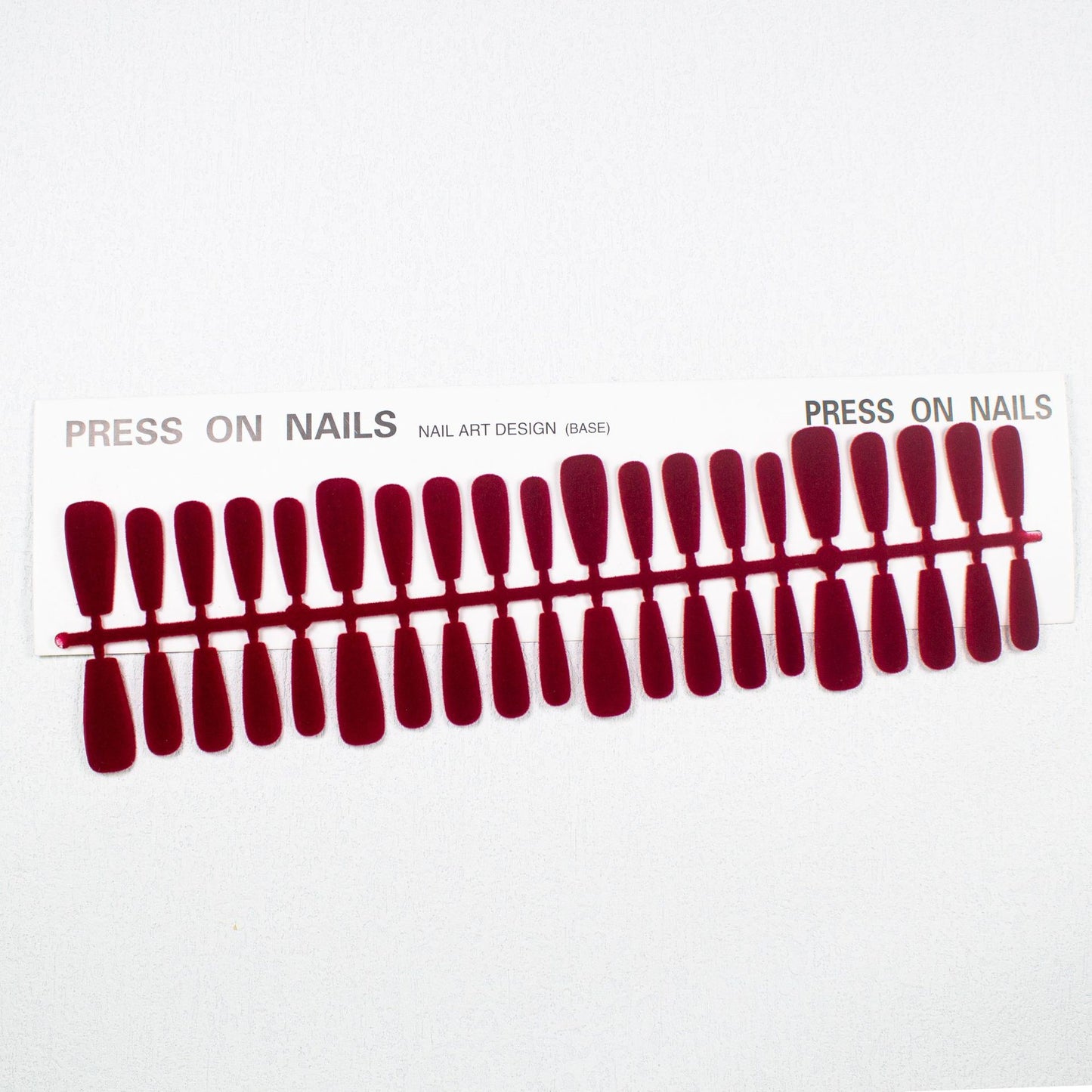 Red Velvet Nail Tips - Long Ladder Fake Nails for Manicure - 40 Pack