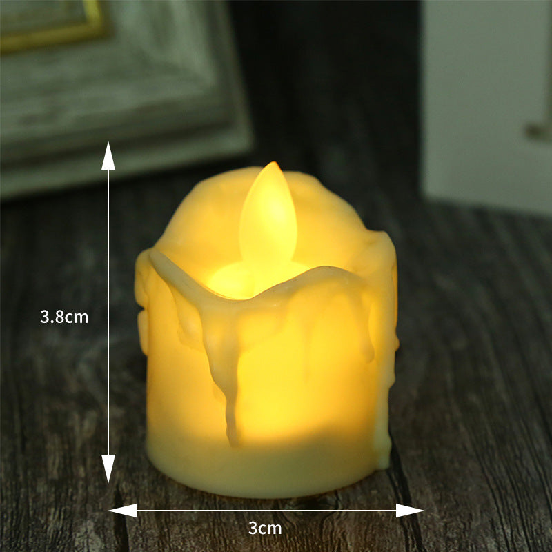 Electric Candle Lamp Romantic Holiday Wedding Smoke-Free Flame Light - Home Decor