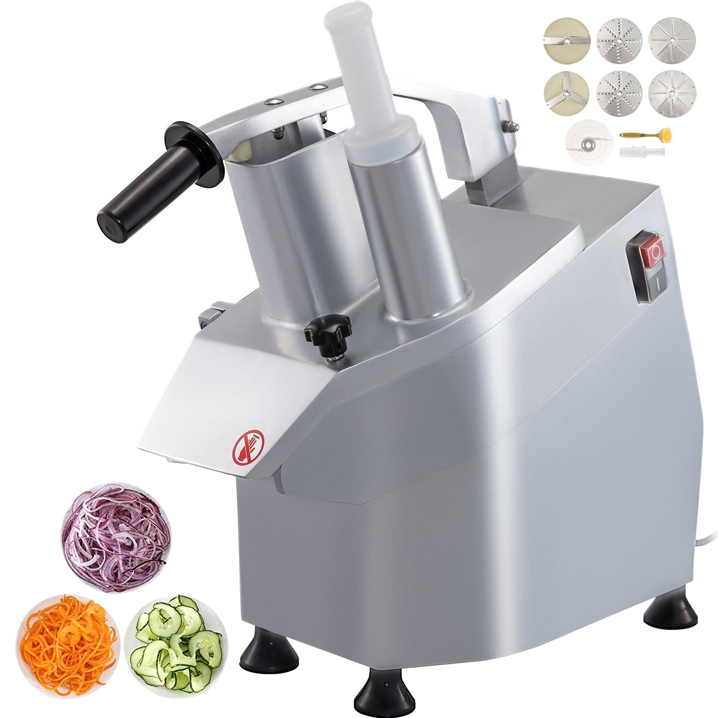 Commercial Food Processor with 6 Detachable Blades 550W Stainless Steel