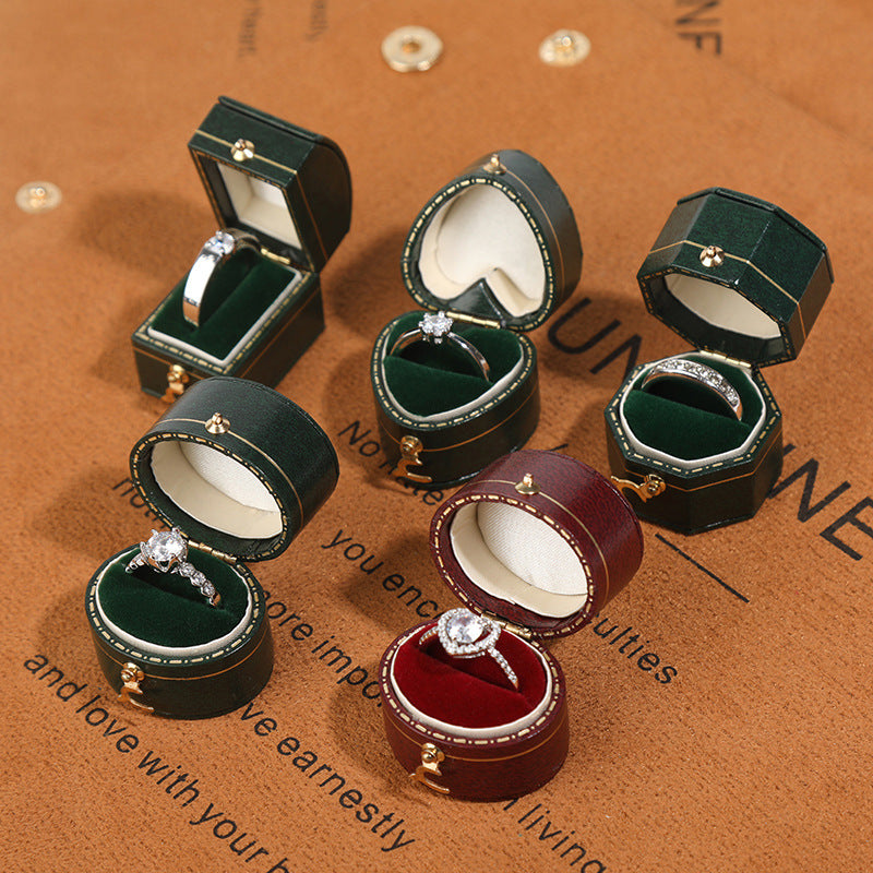 European-Style Multi-Shape Vintage Ring Storage Box Set - Jewelry Organizer