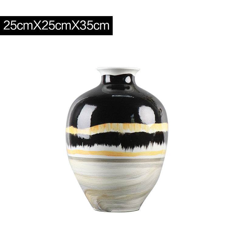 Modern Ceramic Vase with Creative Chinese Design - Home Decor