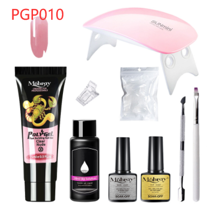 Poly Gel Nail Kit with UV Lamp & Glue